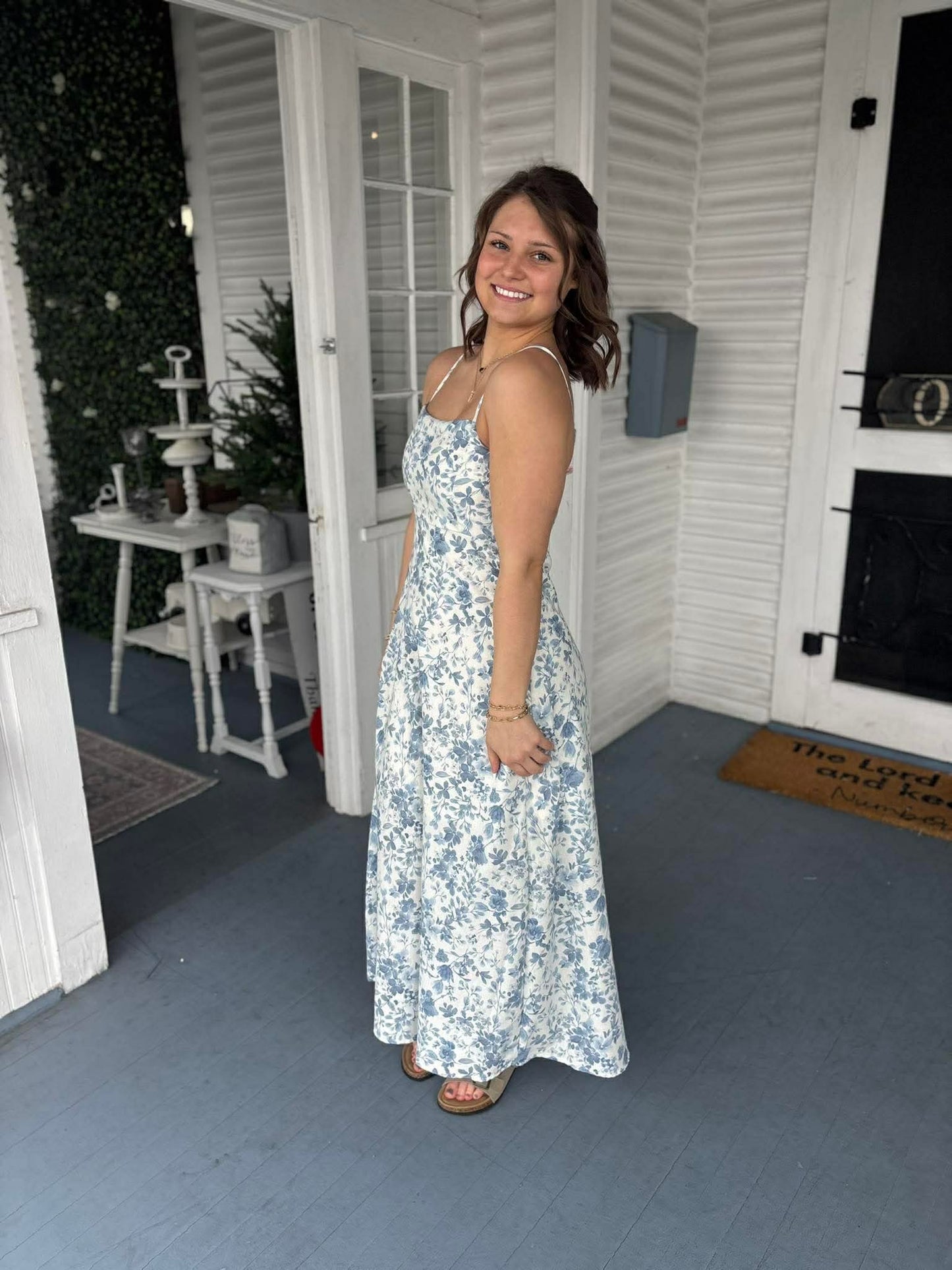 Floral A-Line Midi Dress