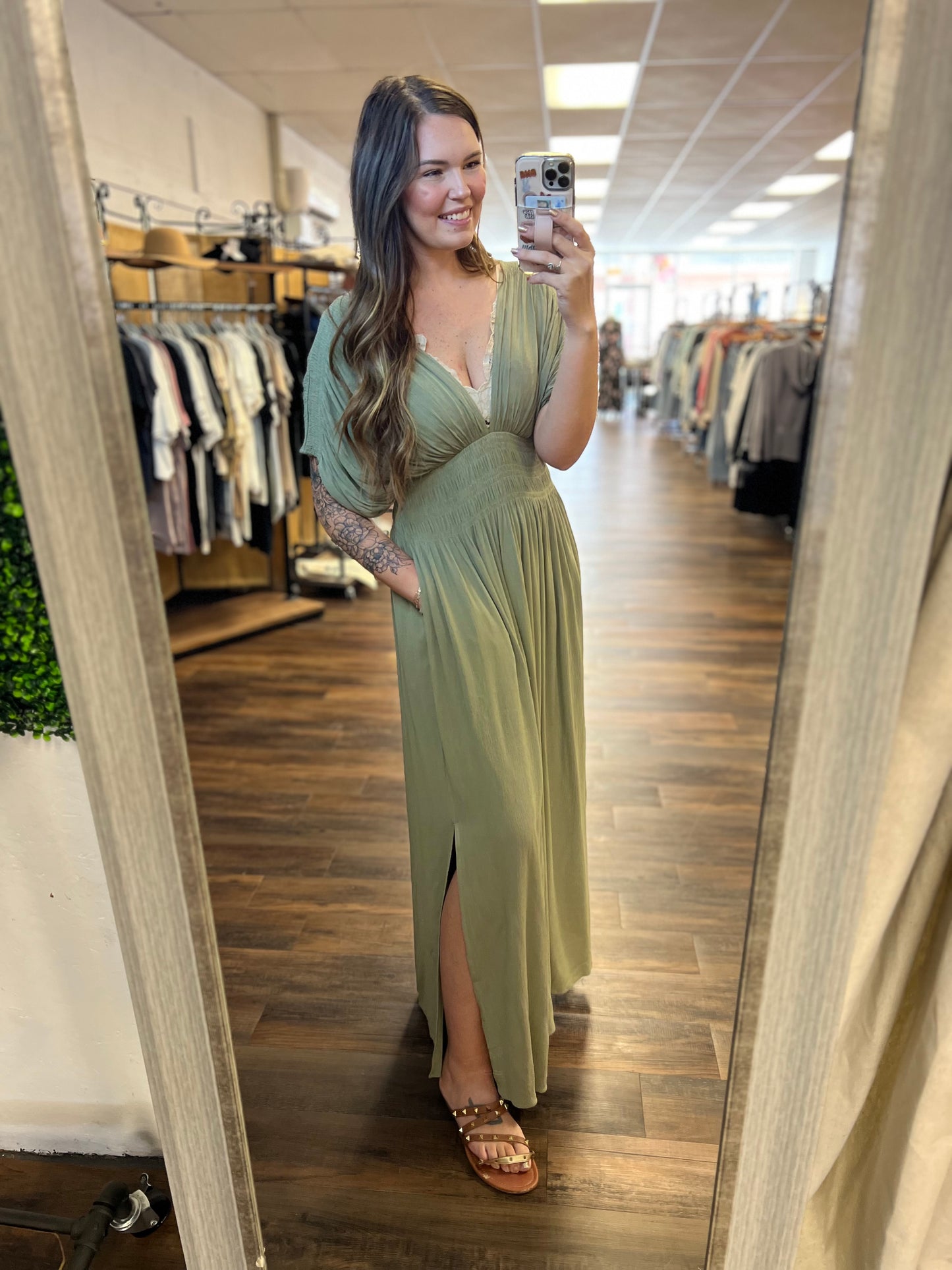 Deep-V Maxi Dress
