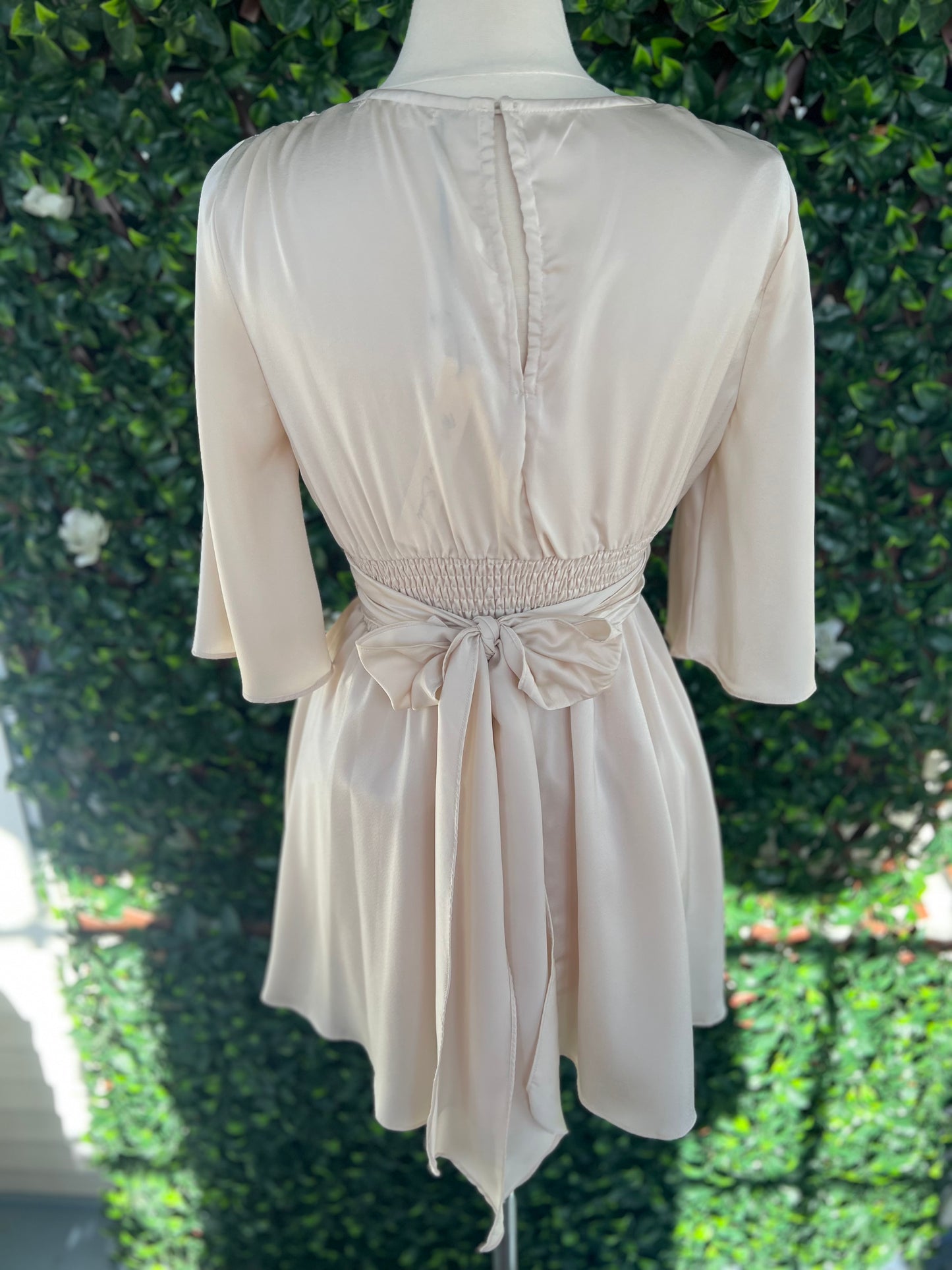 Satin Vneck Dress