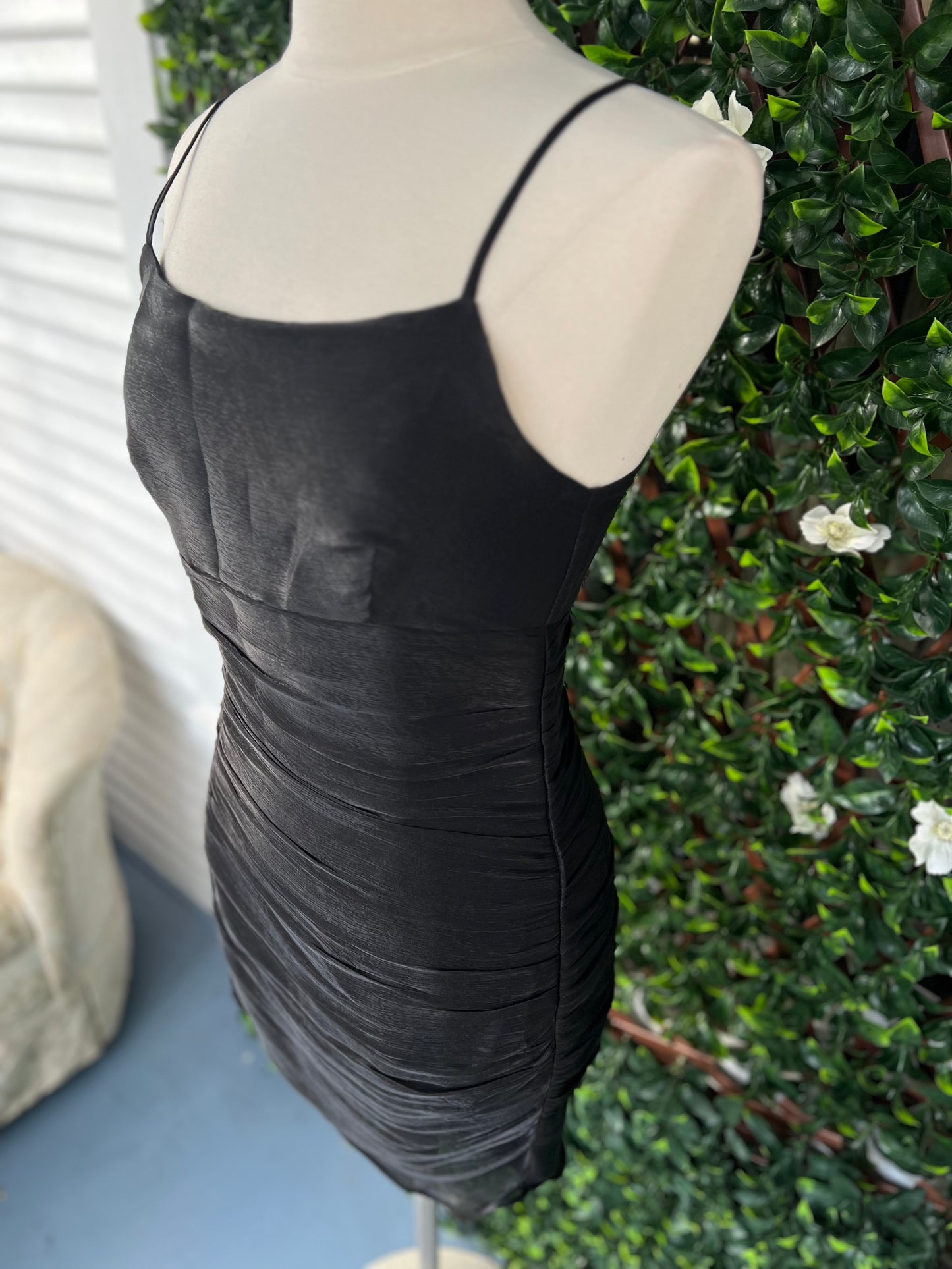 Black Satin Shimmer Dress