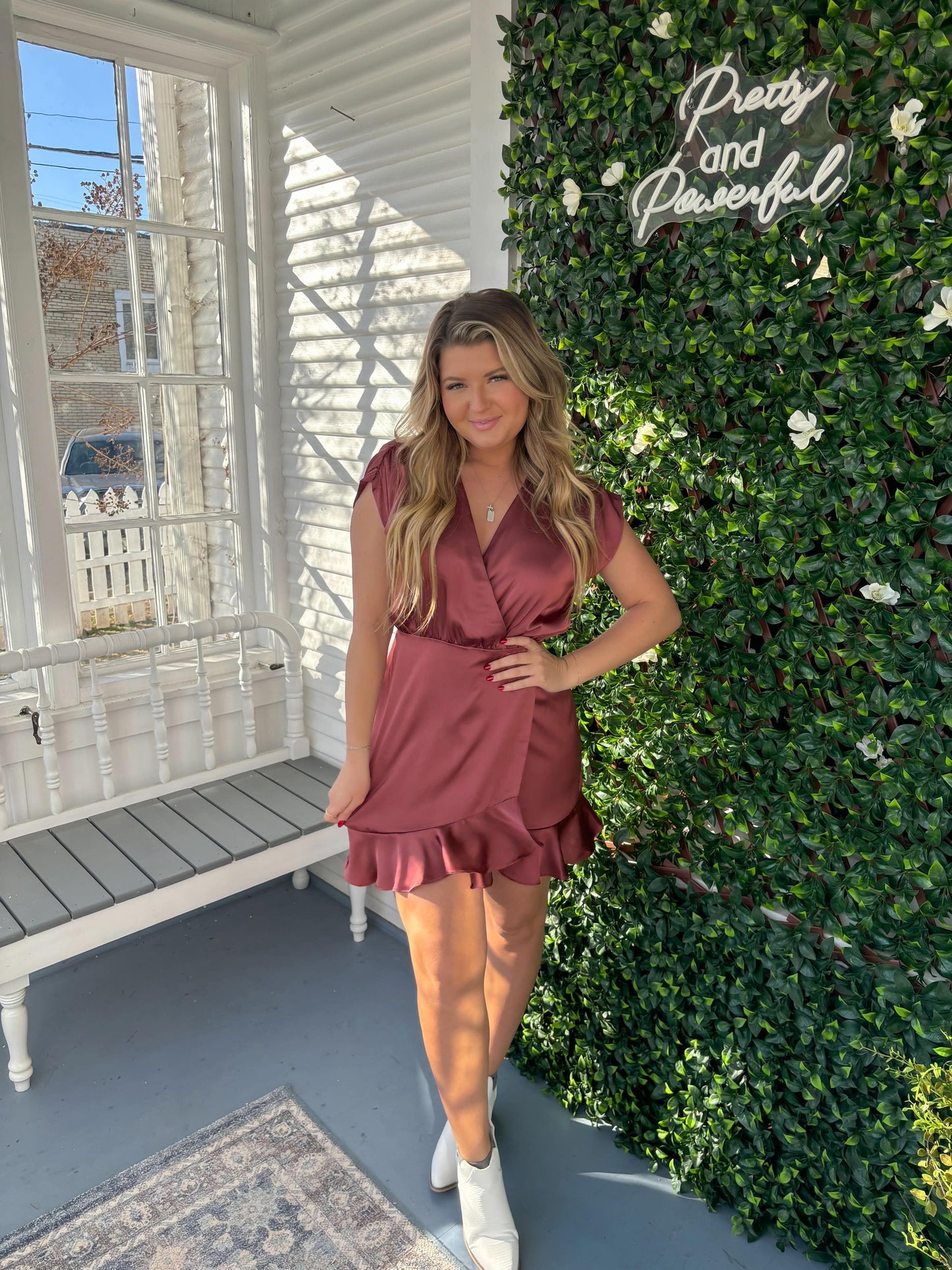 Deep Mauve Wrap Dress