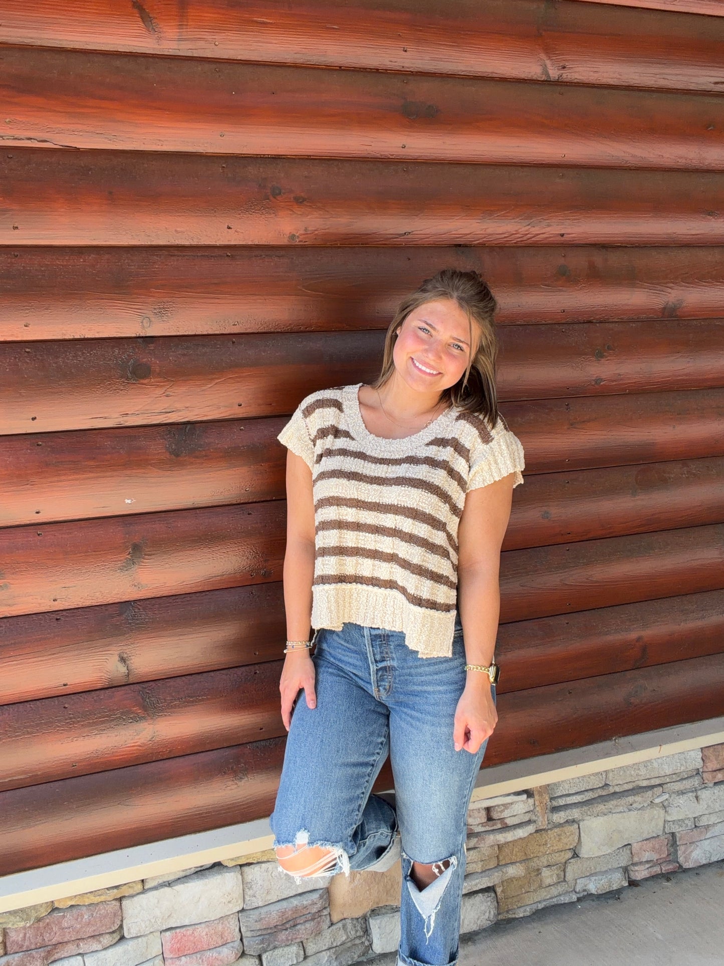 Lightweight Striped SS Sweater