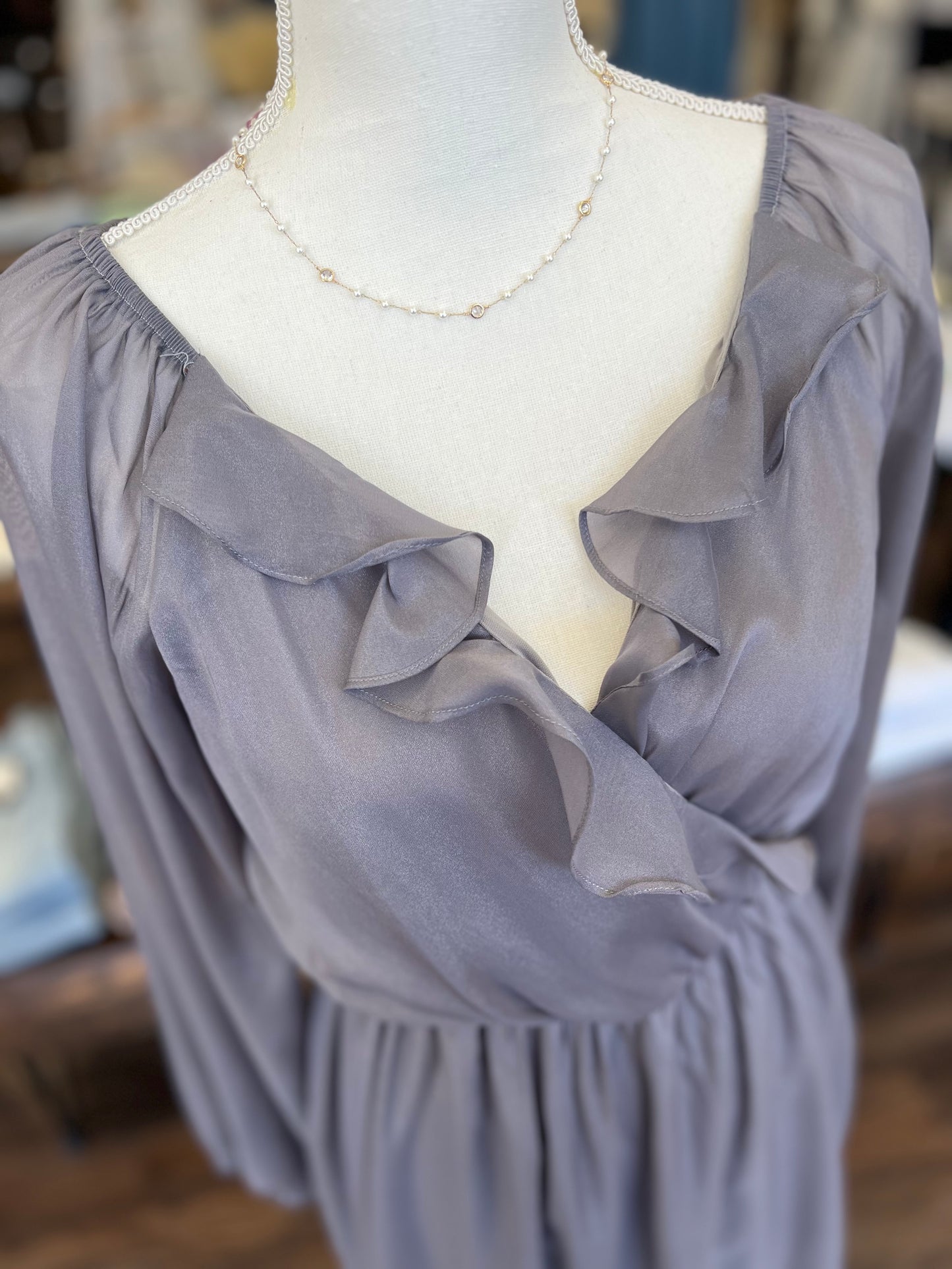 Gray Ruffle Dress