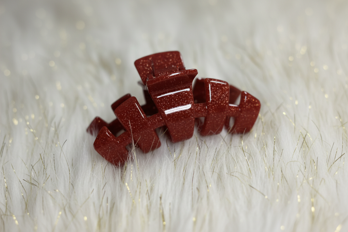 Classic Red Glitter Hair Clip