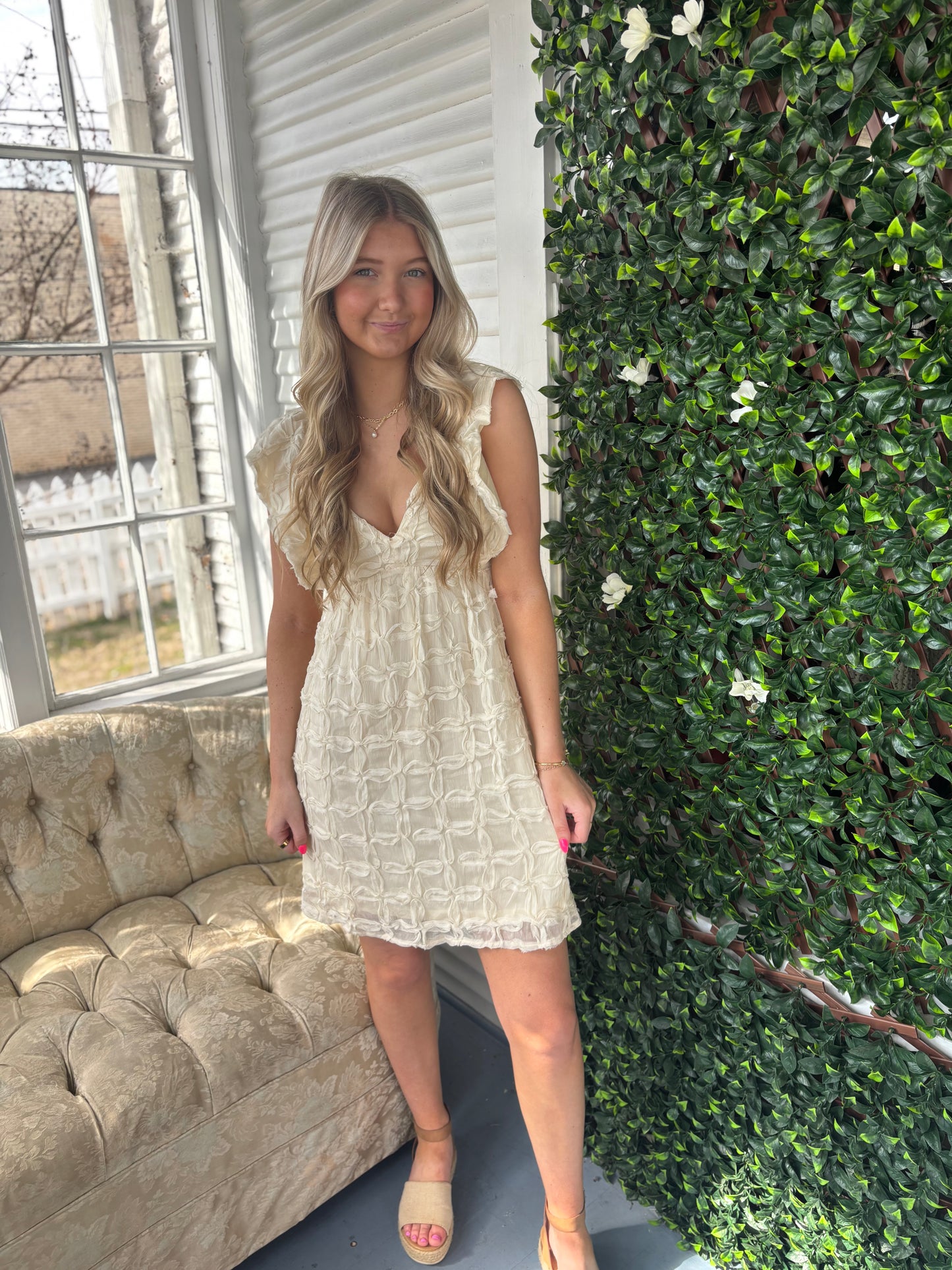 Open Tie Back Babydoll Dress