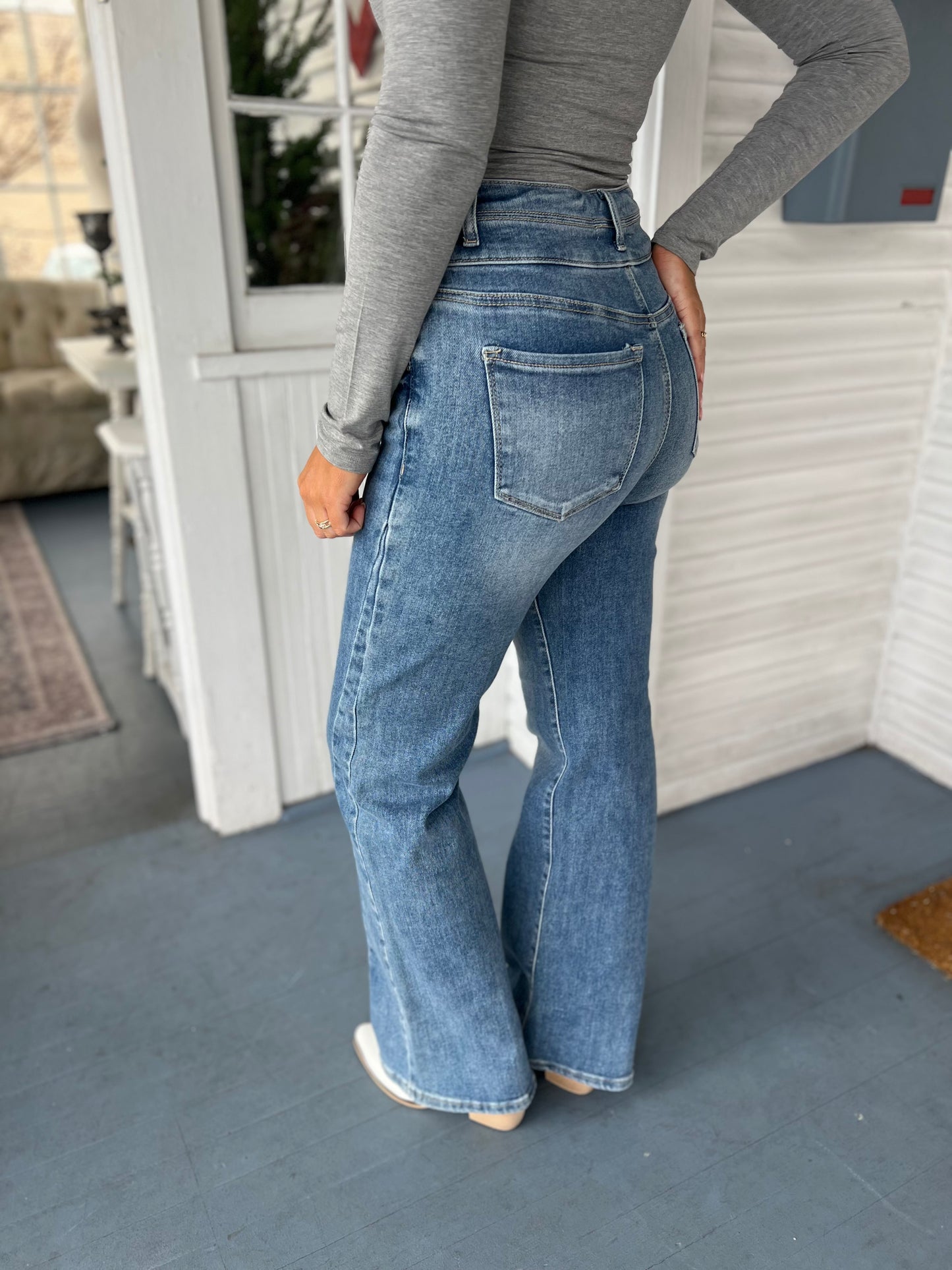 High Rise Wide Leg Front Yoke