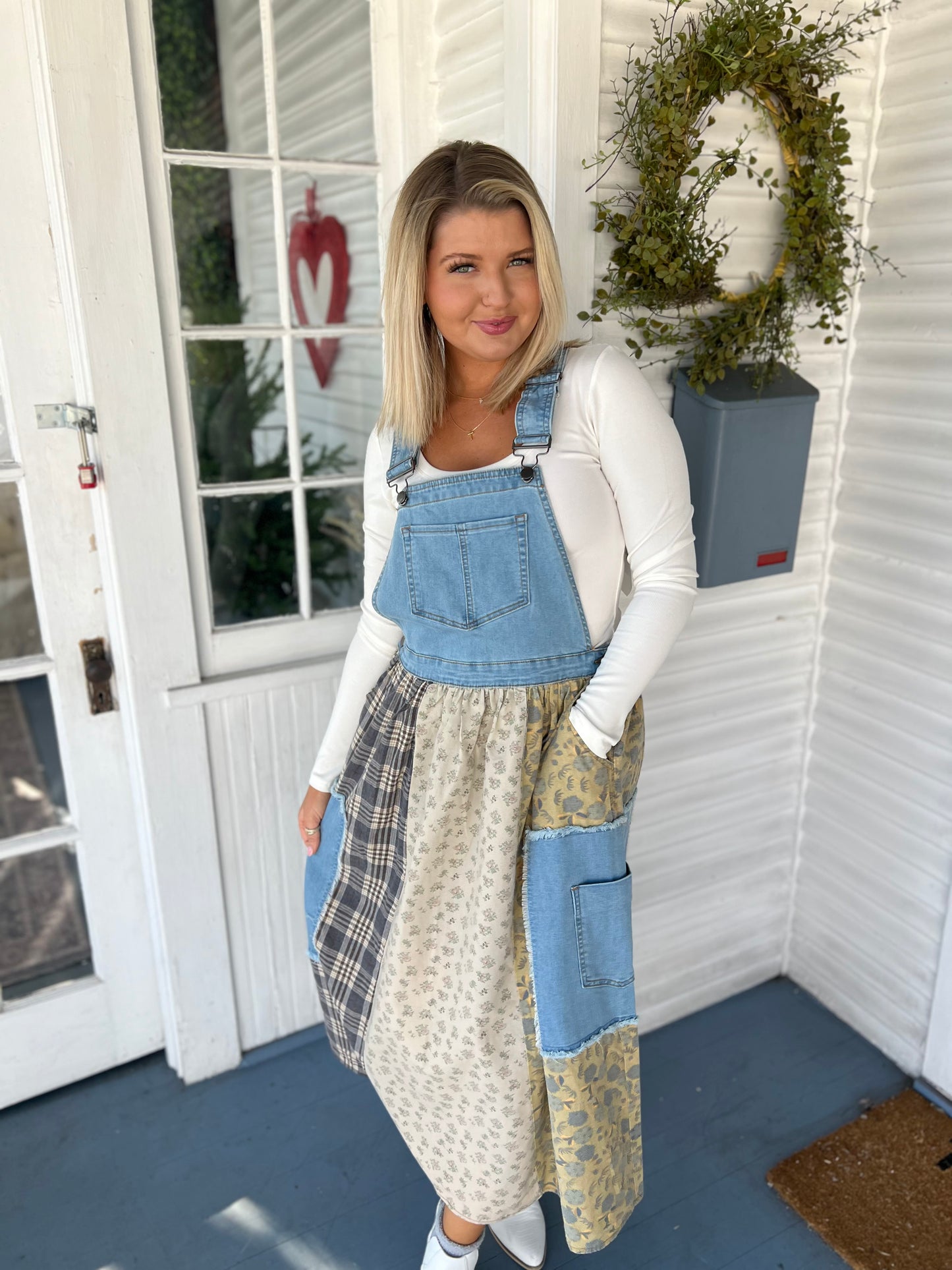 Patchwork Overall Dress