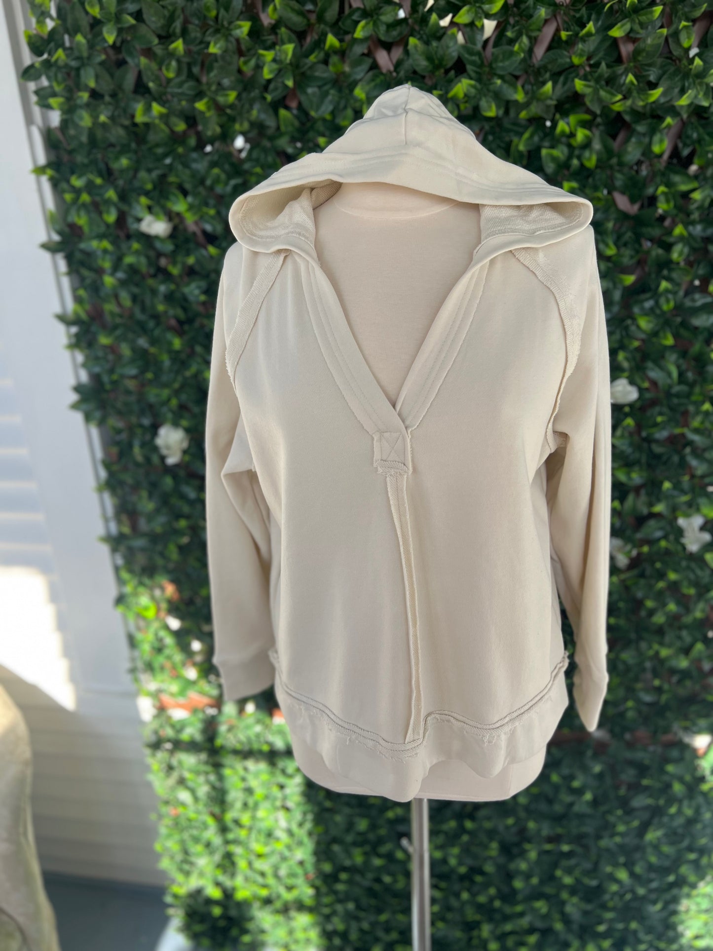Cream Hooded Pullover