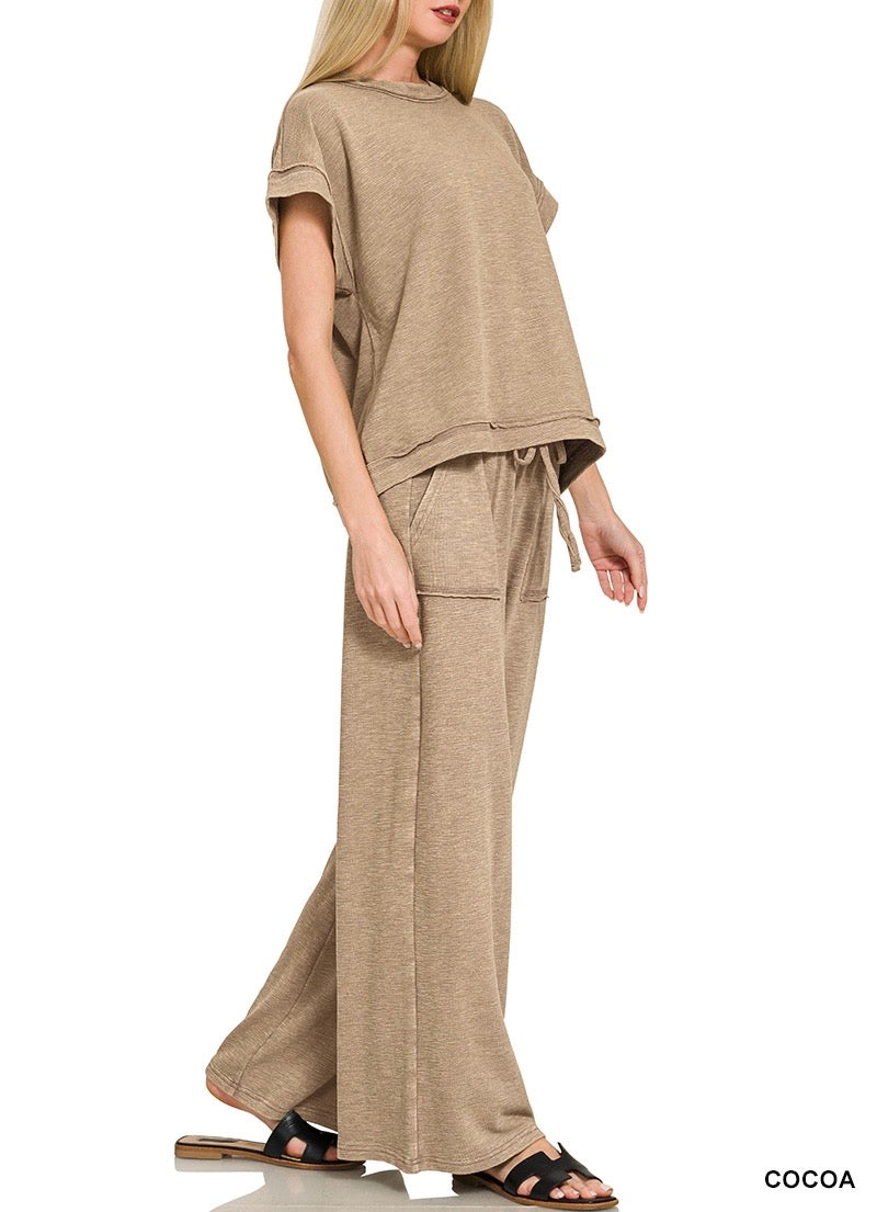 Washed Slub SS Tee Set