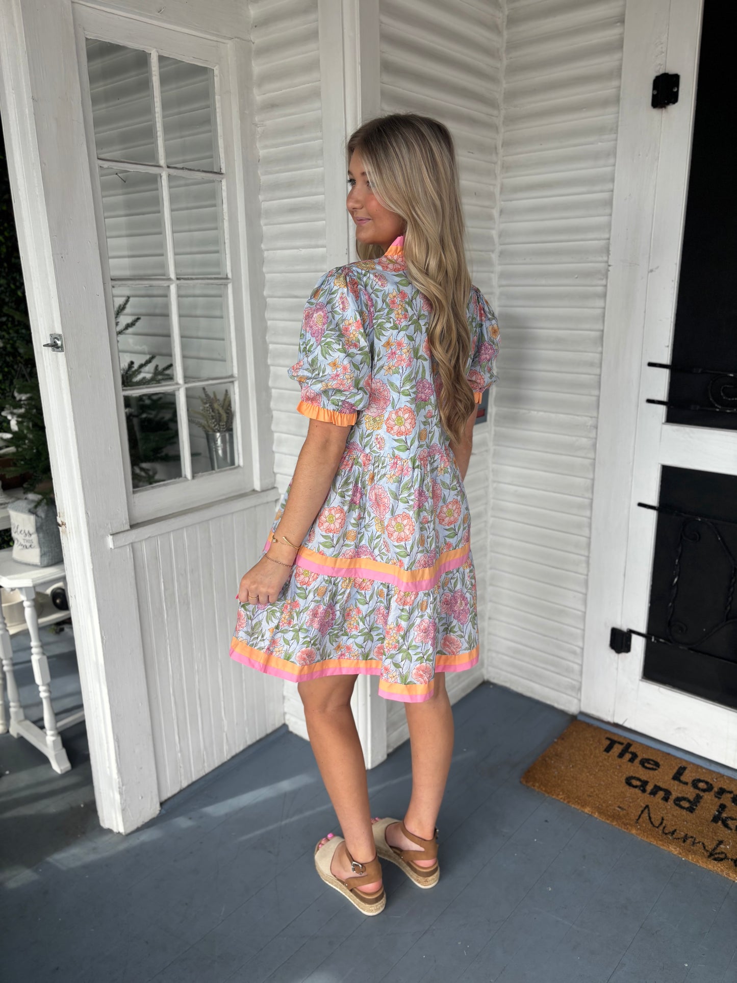 Ruffle Detail Floral Dress