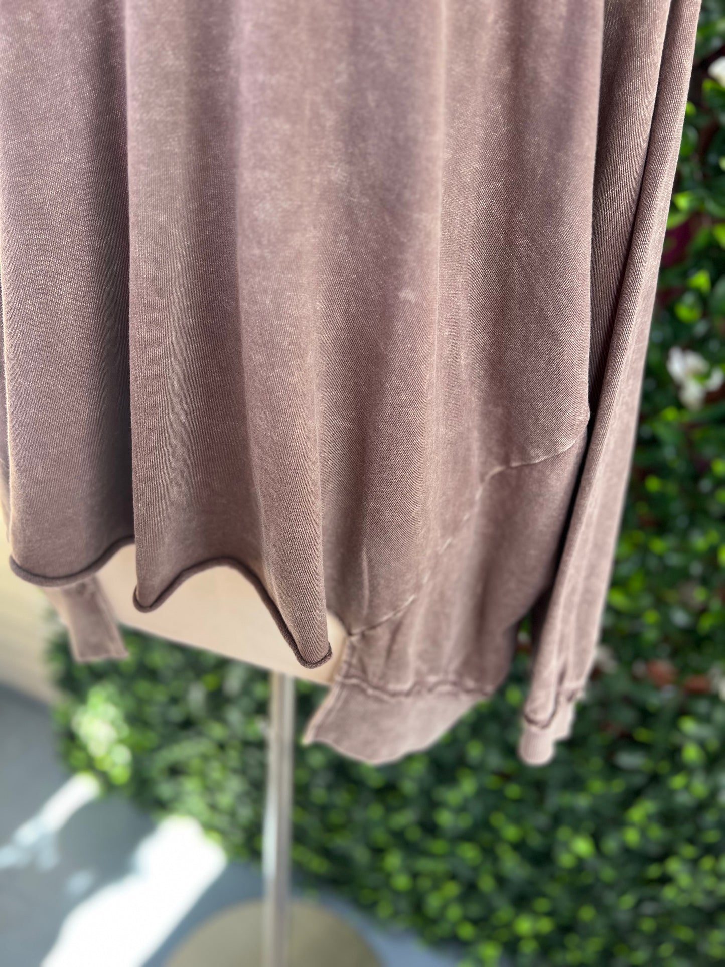 Oversized Gray Mineral Wash Pullover