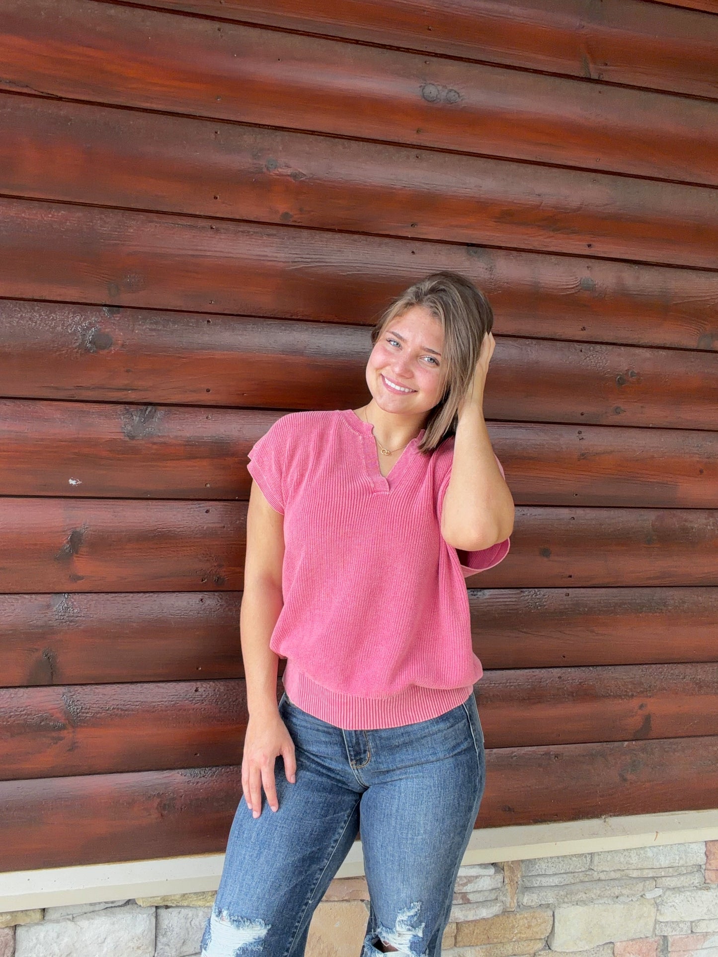 Lightweight Cap Sleeve Sweater Top