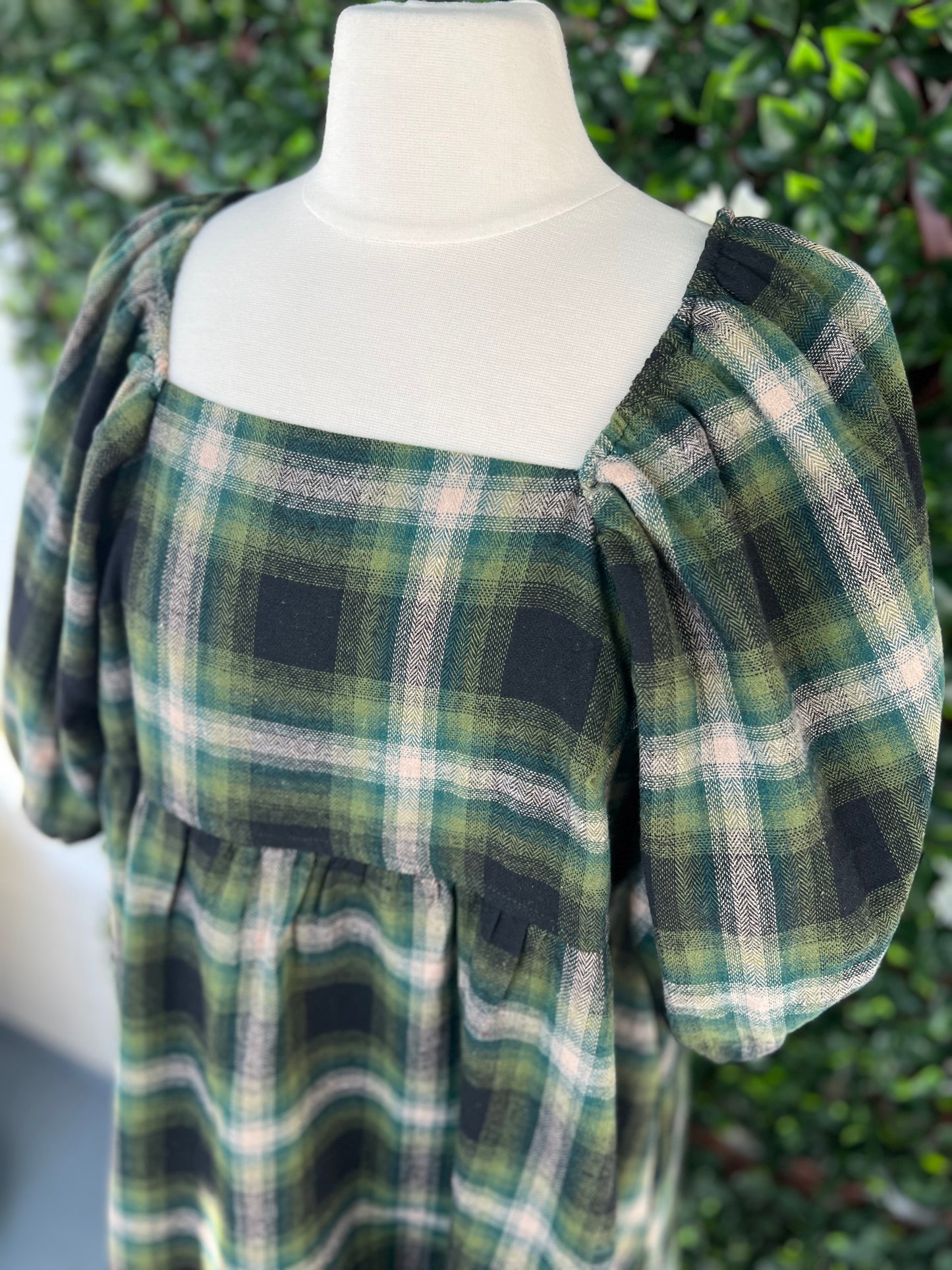 Pine Check Flannel Dress