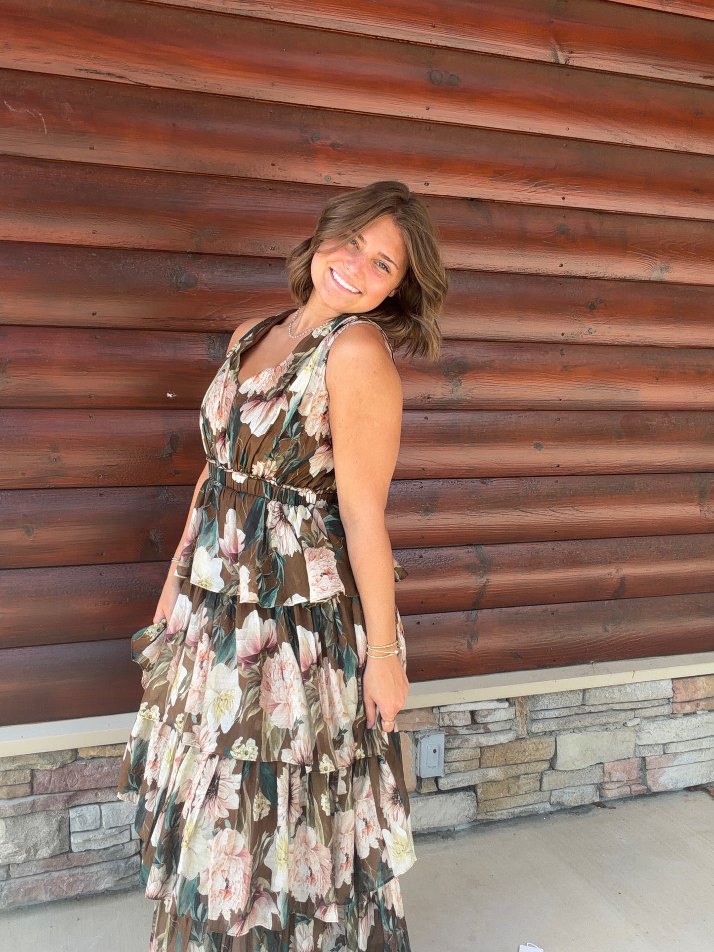 Floral Ruffle Tiered Maxi