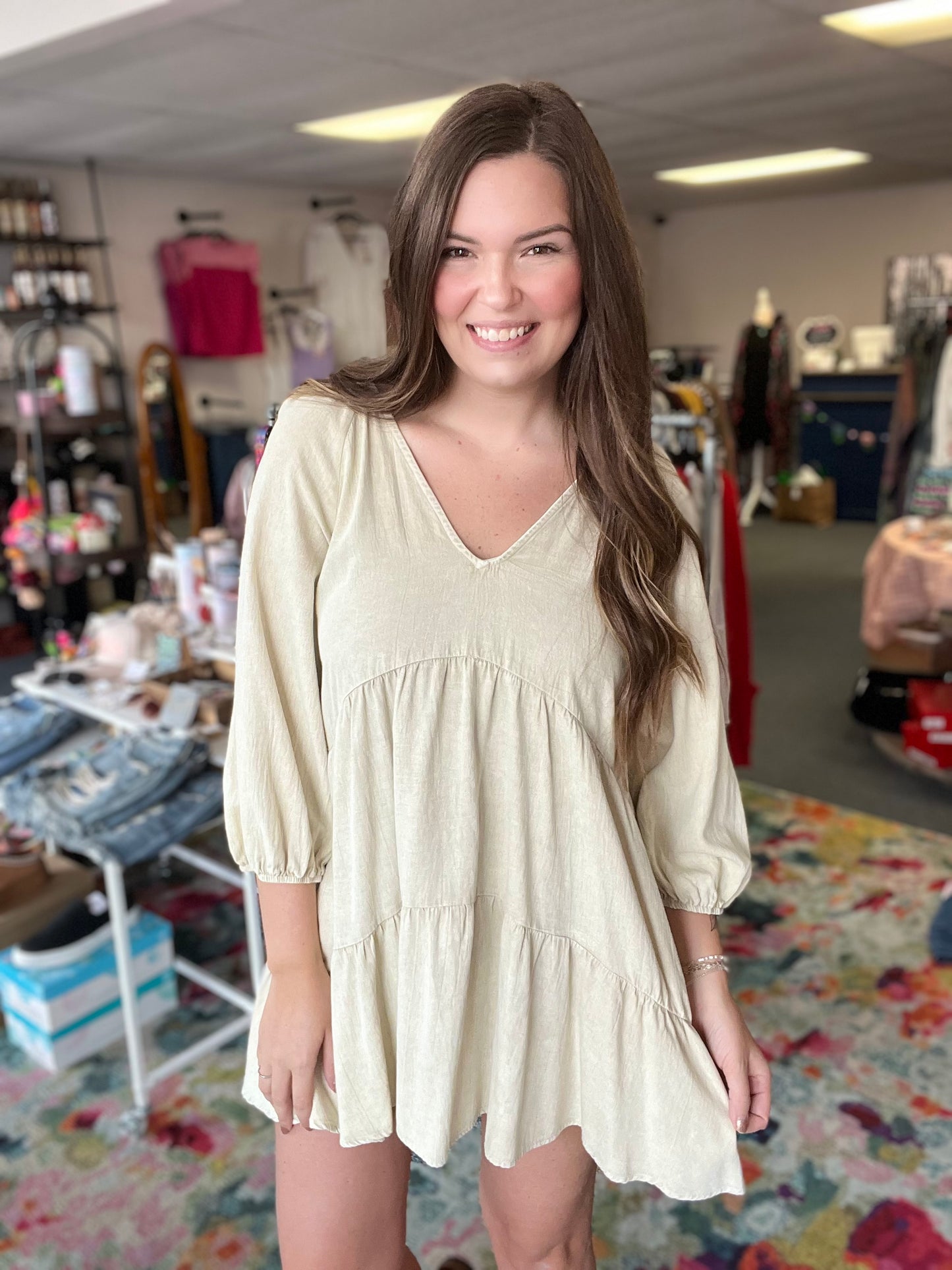 Oatmeal Babydoll Dress