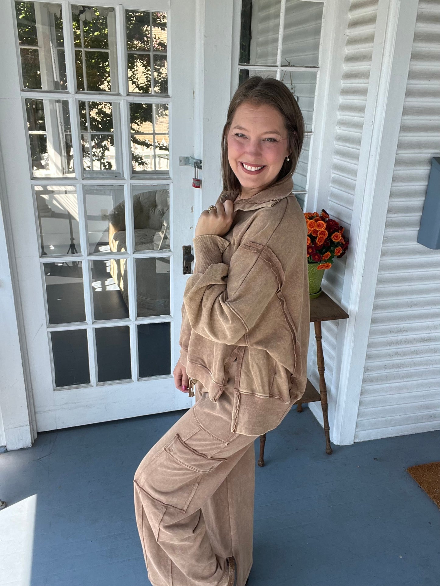 Wide Leg Cargo Sweatpants