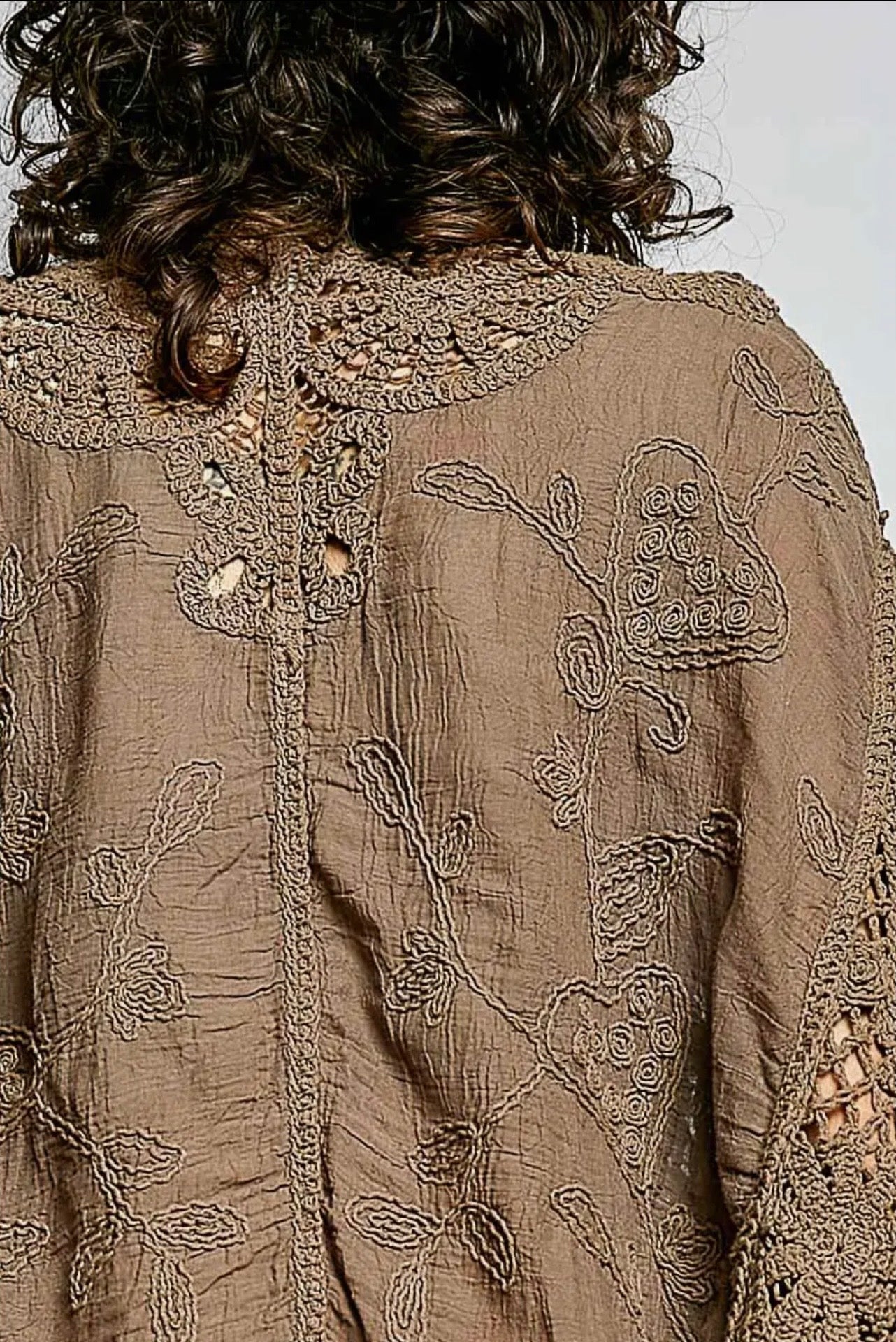 Batwing Button Down Crochet Cardigan
