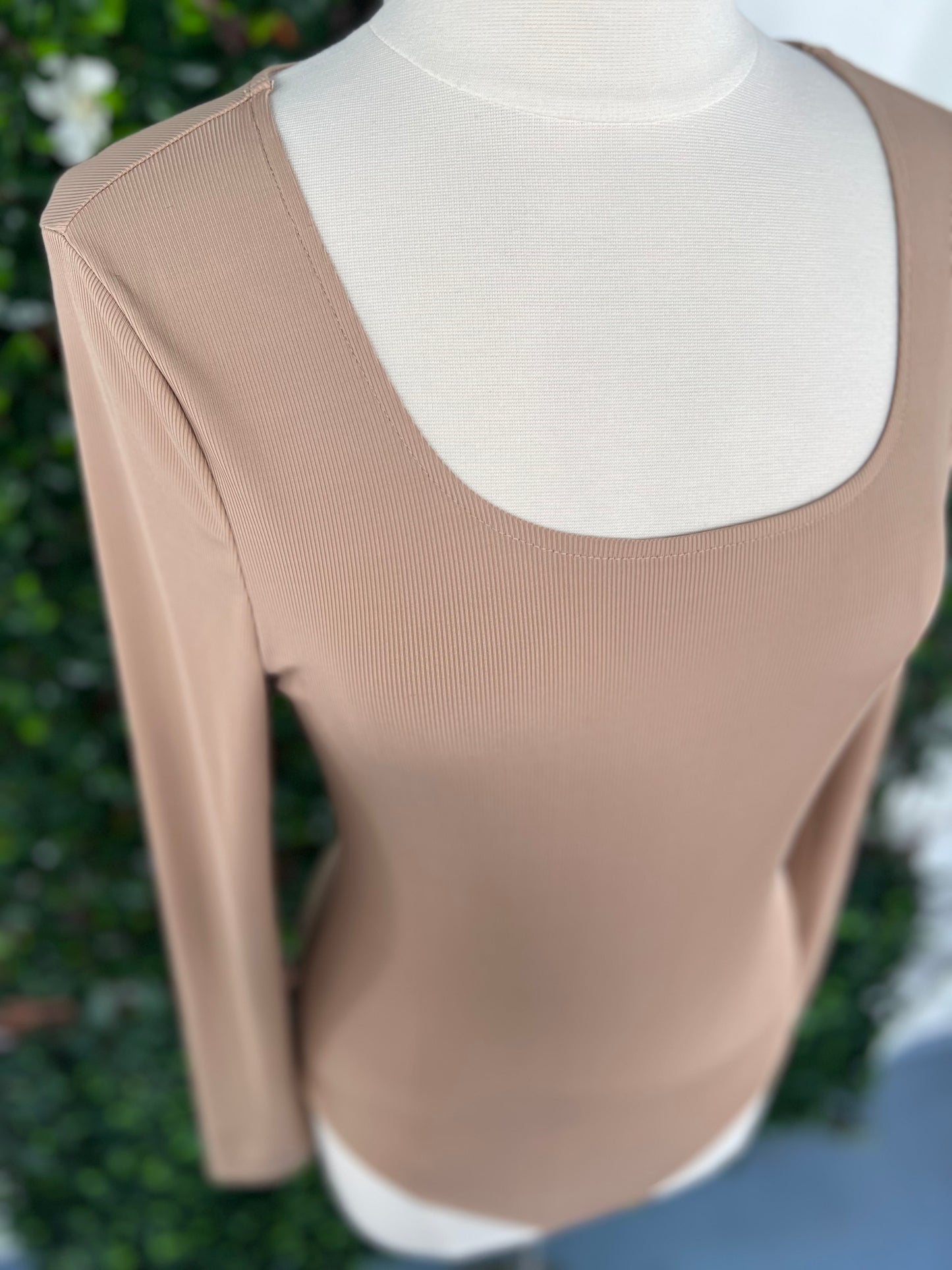 Ribbed Square Neck Bodysuit