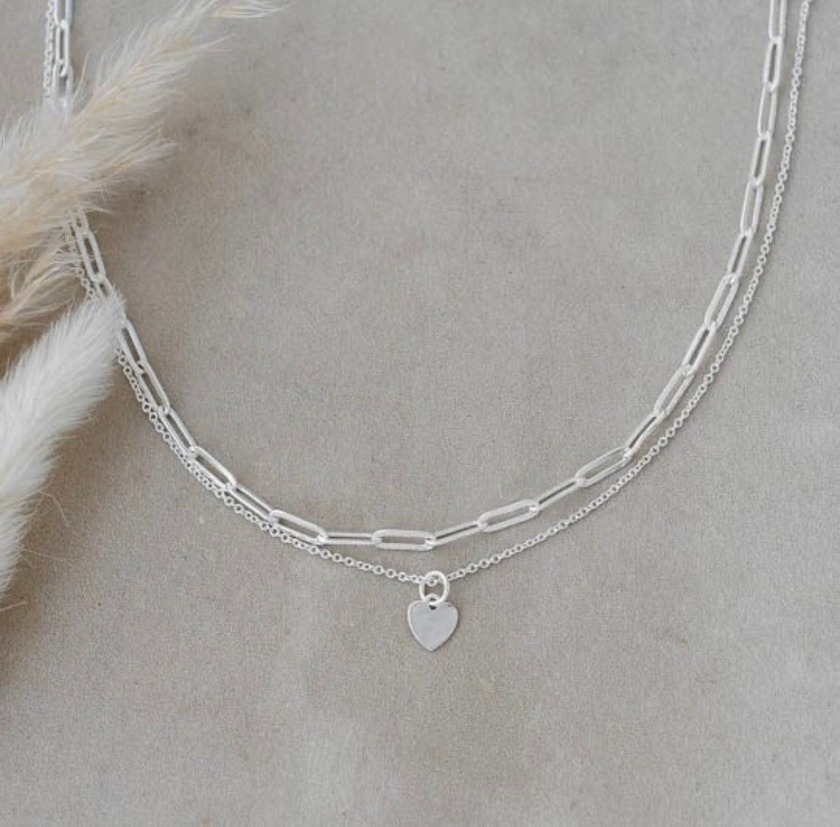 Paper Clip Heart Necklace