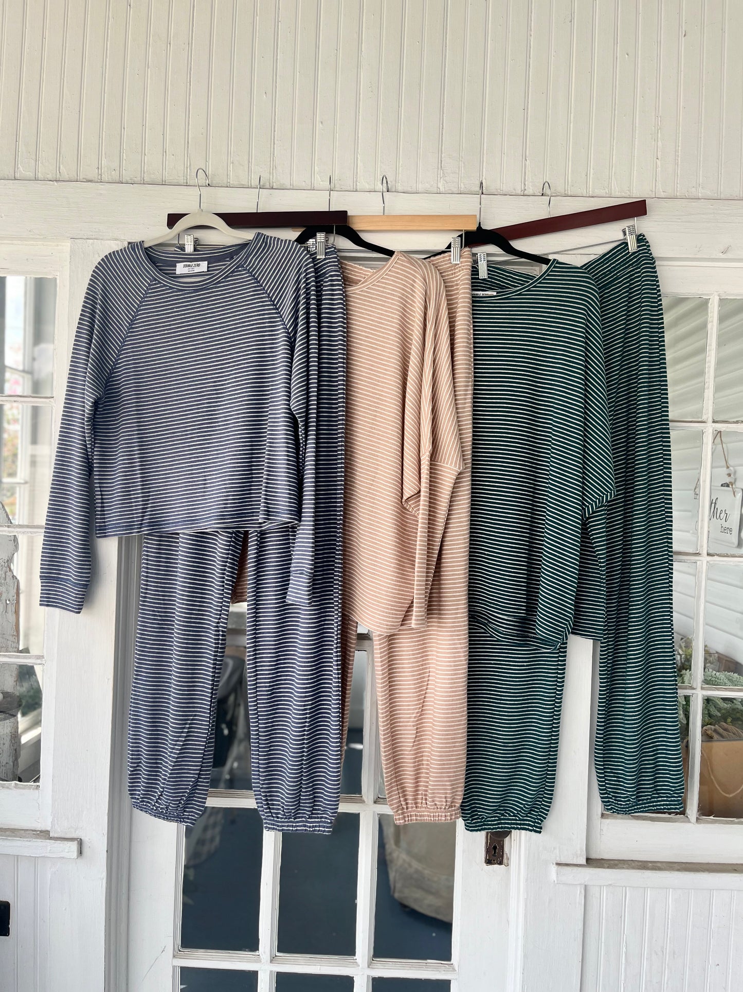 Striped Raglan Long Sleeve Lounge Top