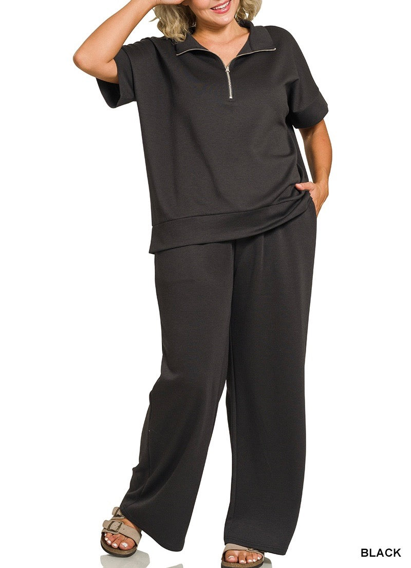 Plus Scuba Half Zip Set