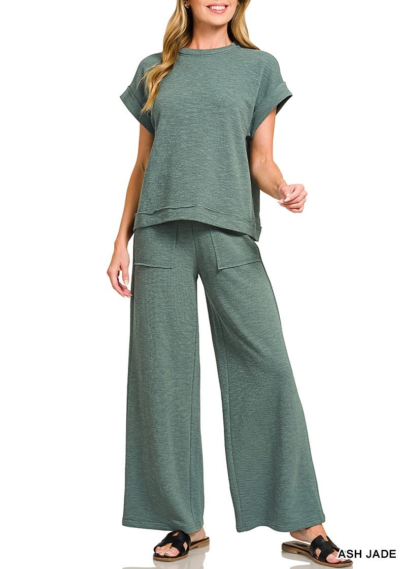 Washed Slub SS Tee Set