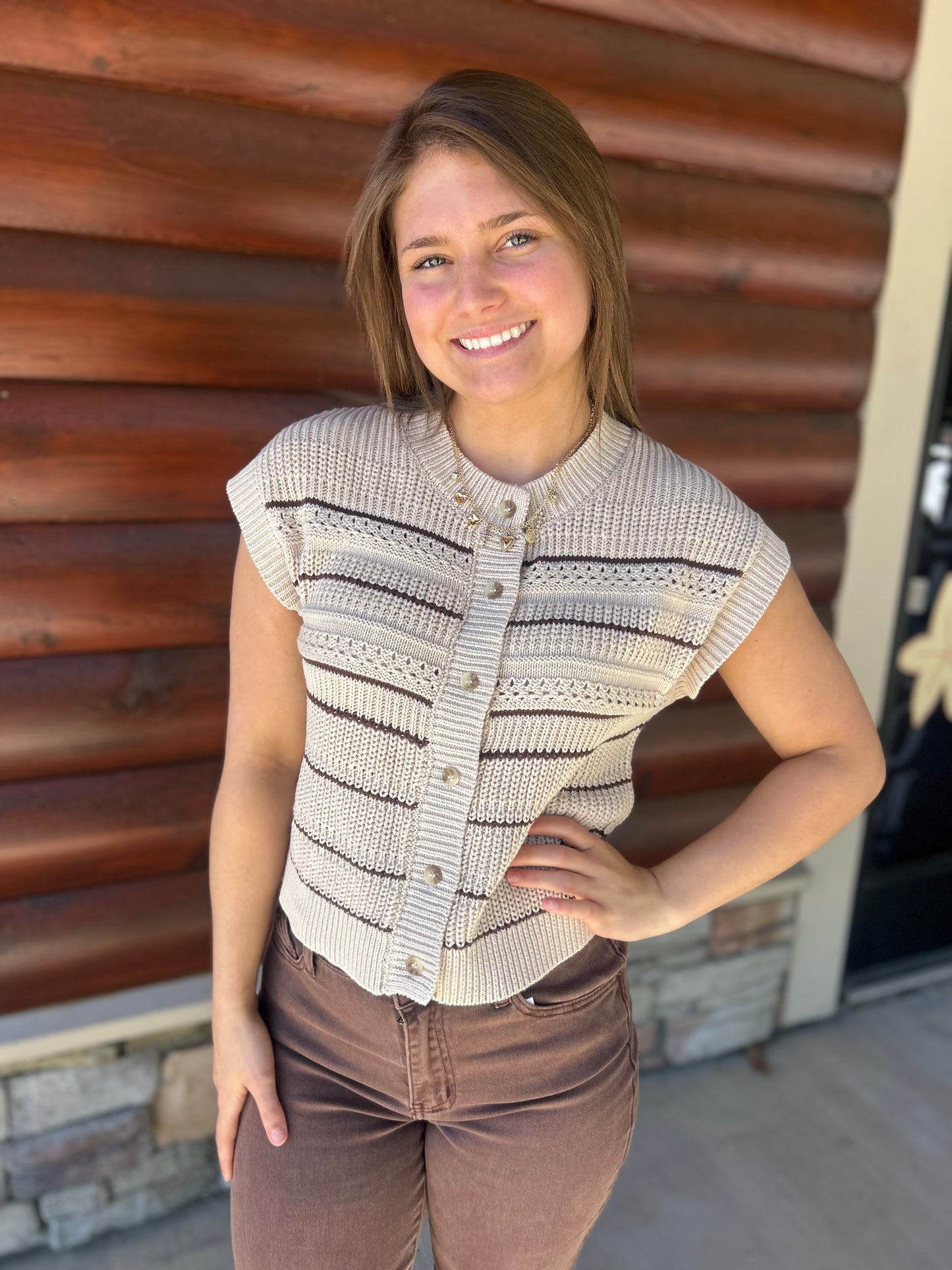 Multi-Stripe SS Cardigan