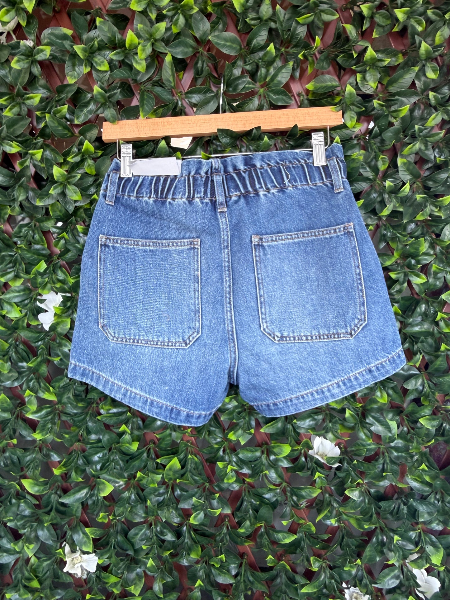 Denim Paper Bag Shorts