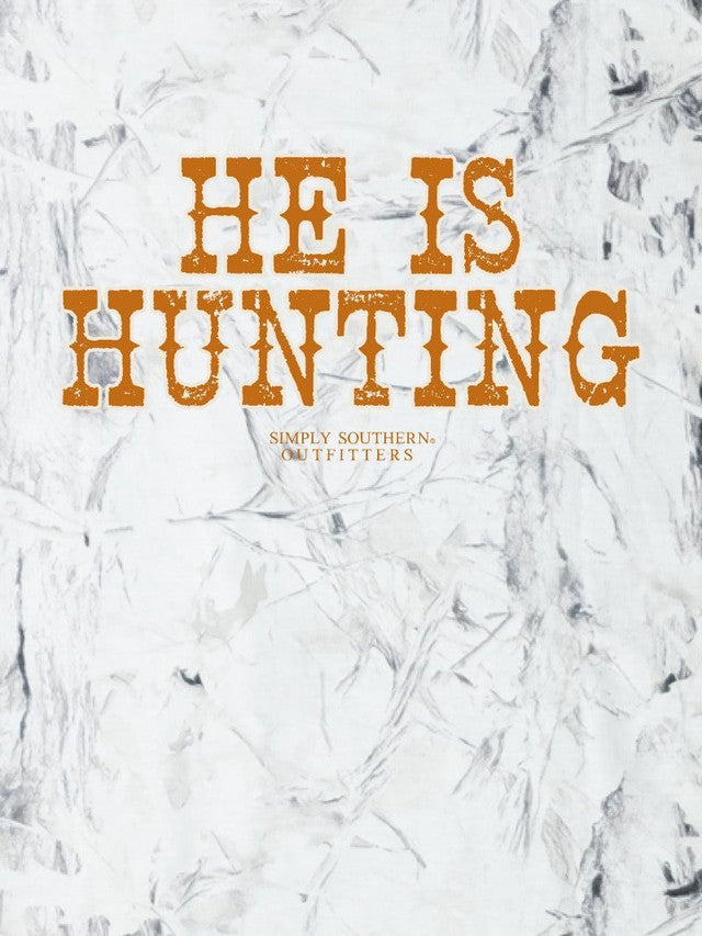 ‘He is Hunting’ White Camo Tshirt