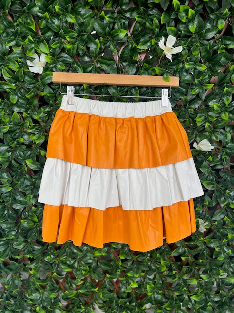 Ruffle Leather Skort