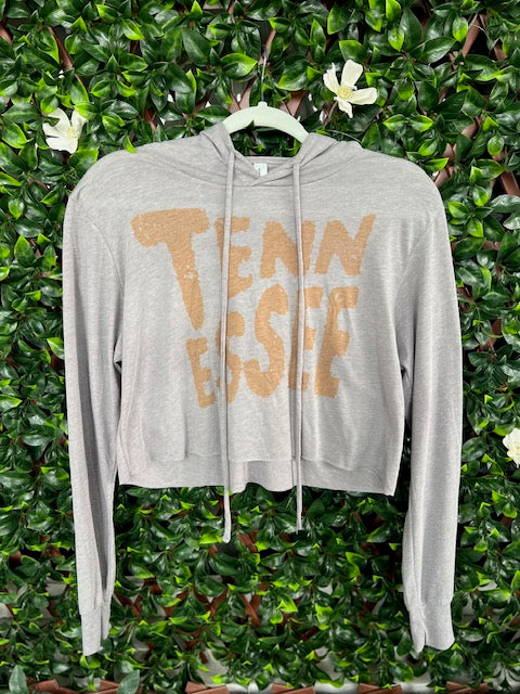 Long Sleeve Cropped Tennessee Hooded Tee