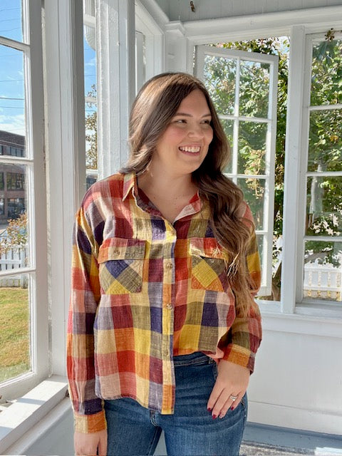 Thankful Plaid Top