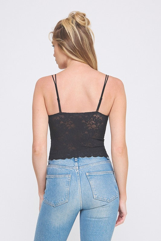 Floral Lace Scalloped Tank