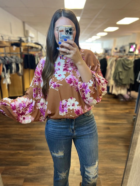 Long Sleeve Floral Blouse