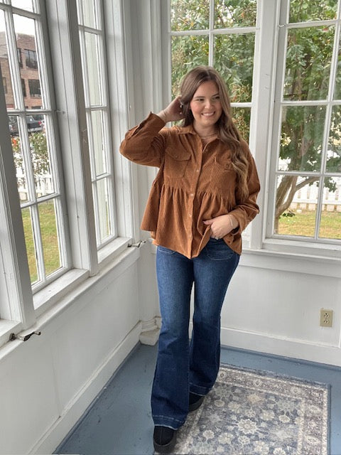 Fall Corduroy Babydoll Top