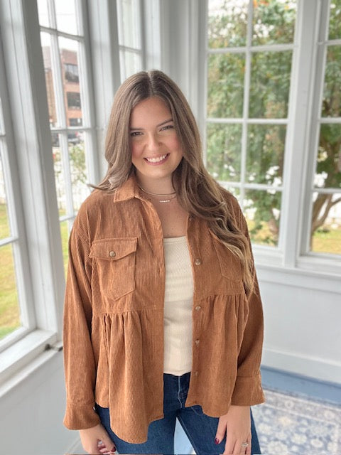 Fall Corduroy Babydoll Top