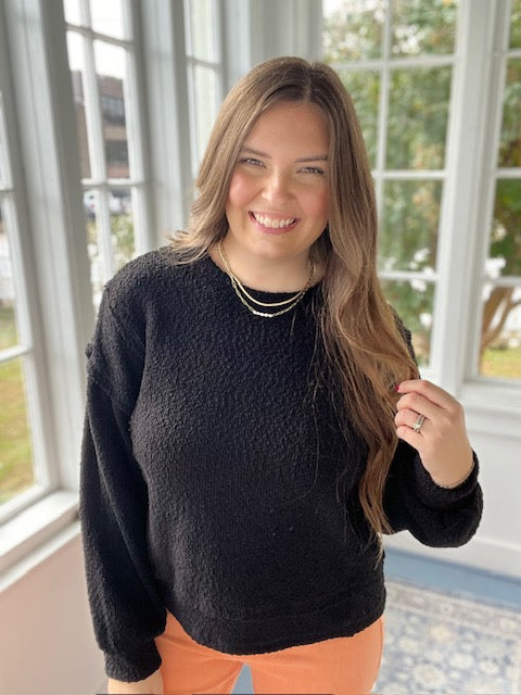 Black Popcorn Sweater