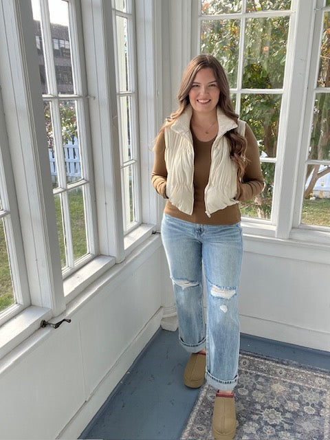 Ribbed LS Layering Top