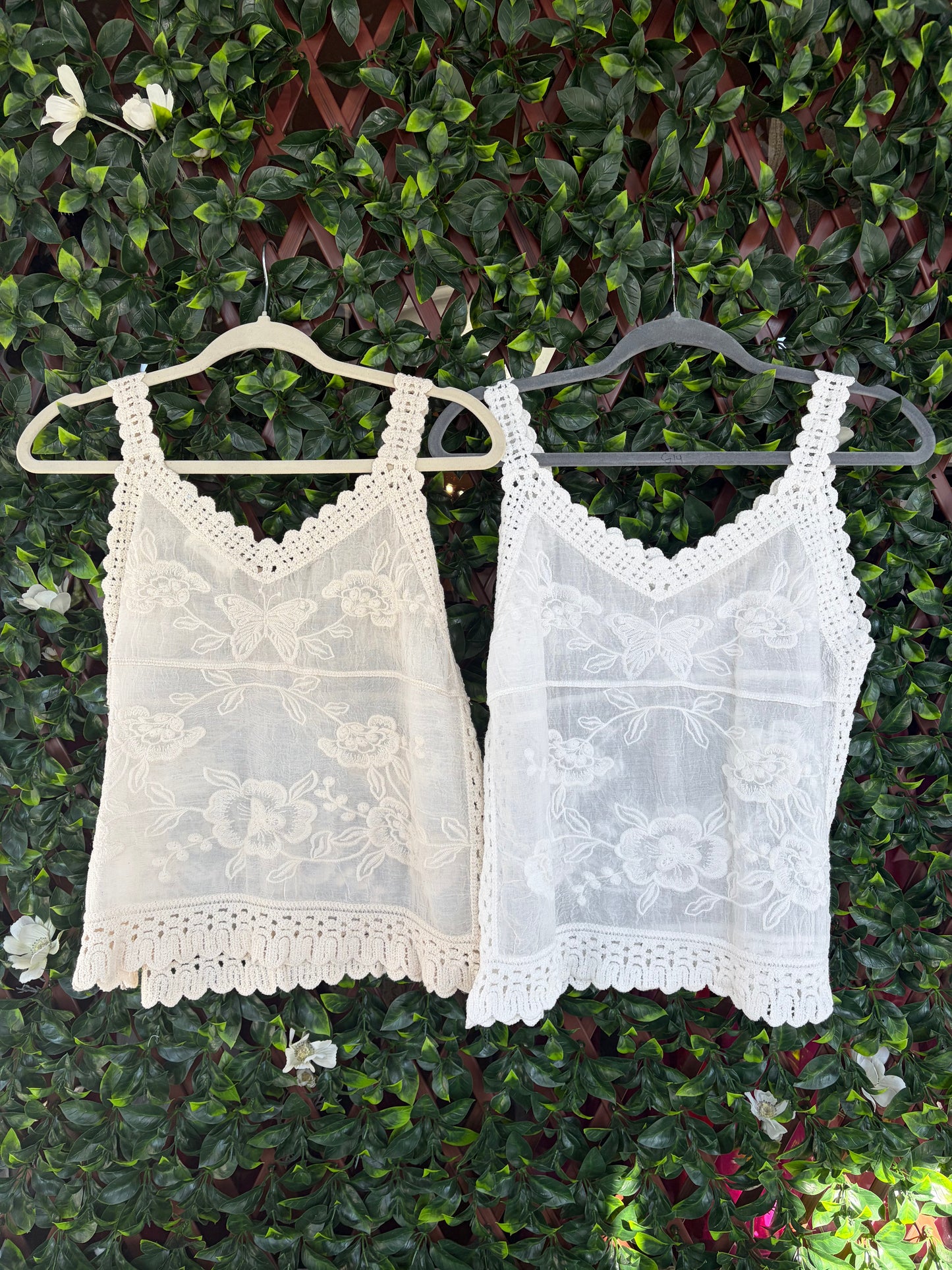 Embroidered Crochet Tank Top