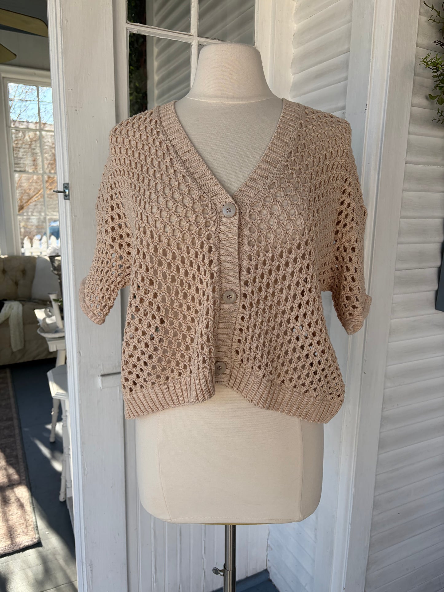 Textured Button Down Cardigan