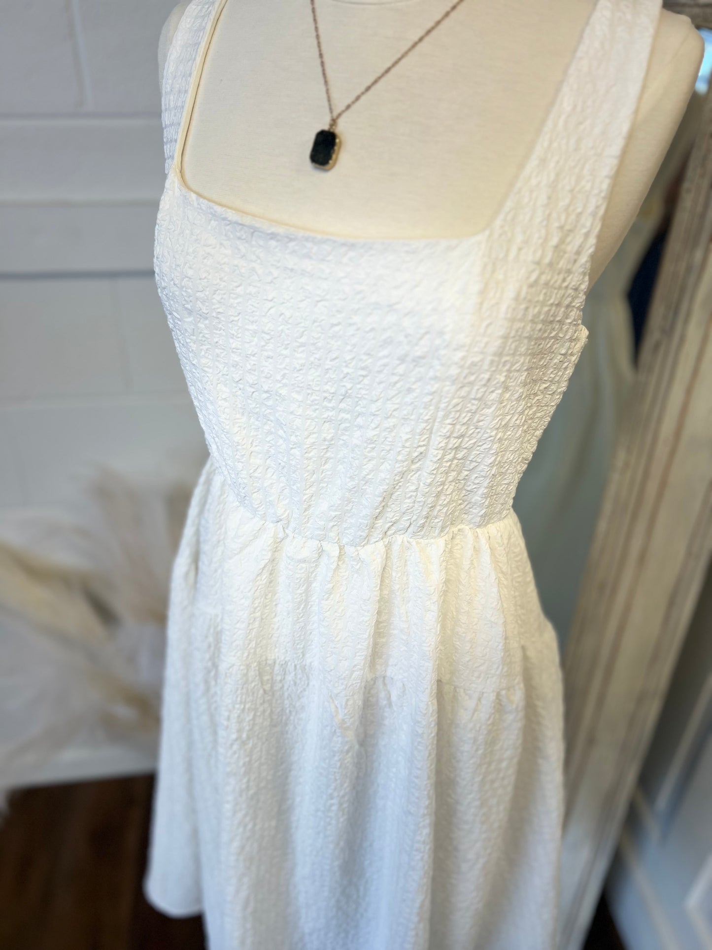White Textured Dress