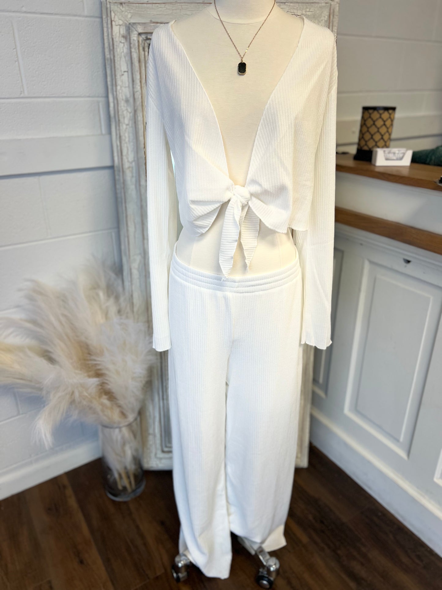 A13-Ribbed Tie Top