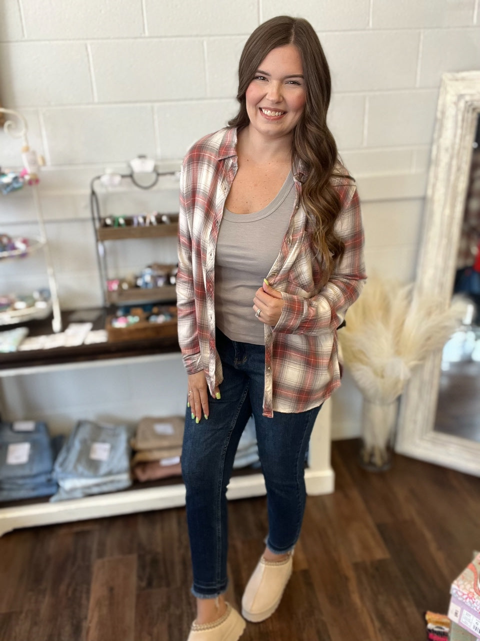 Red/Gray Plaid Flannel