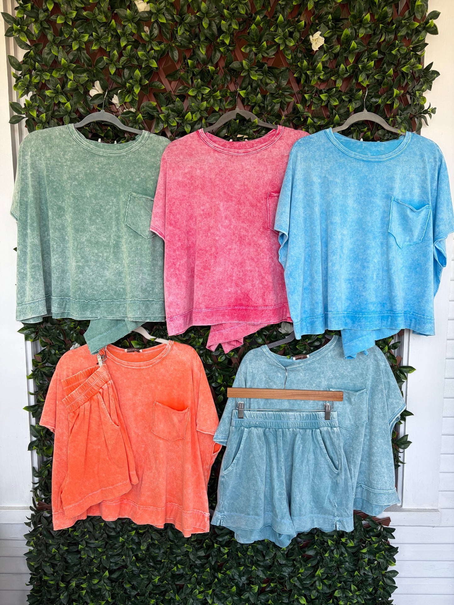 Halo Snow Washed Boxy Top Set