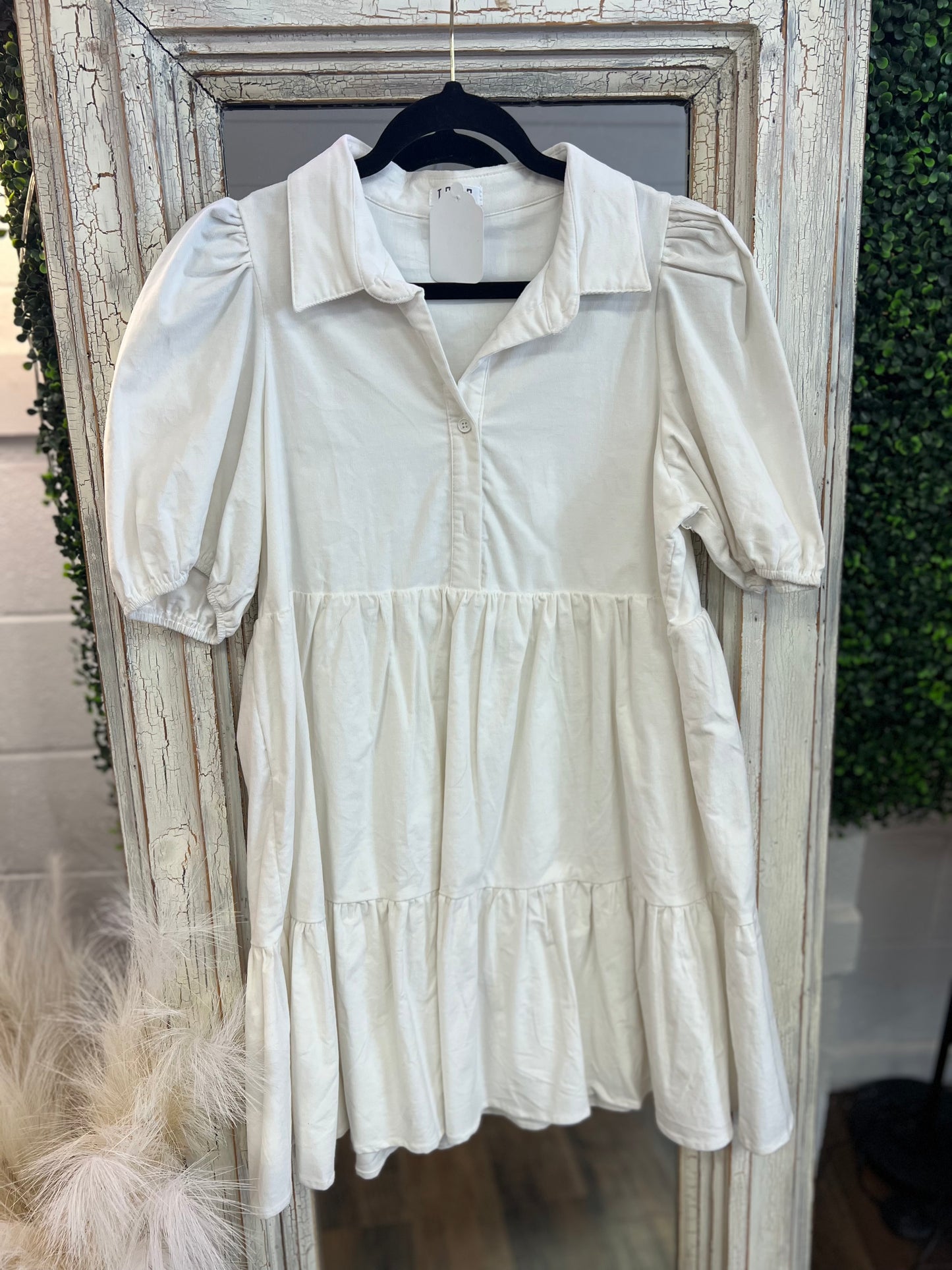 White Corduroy Dress