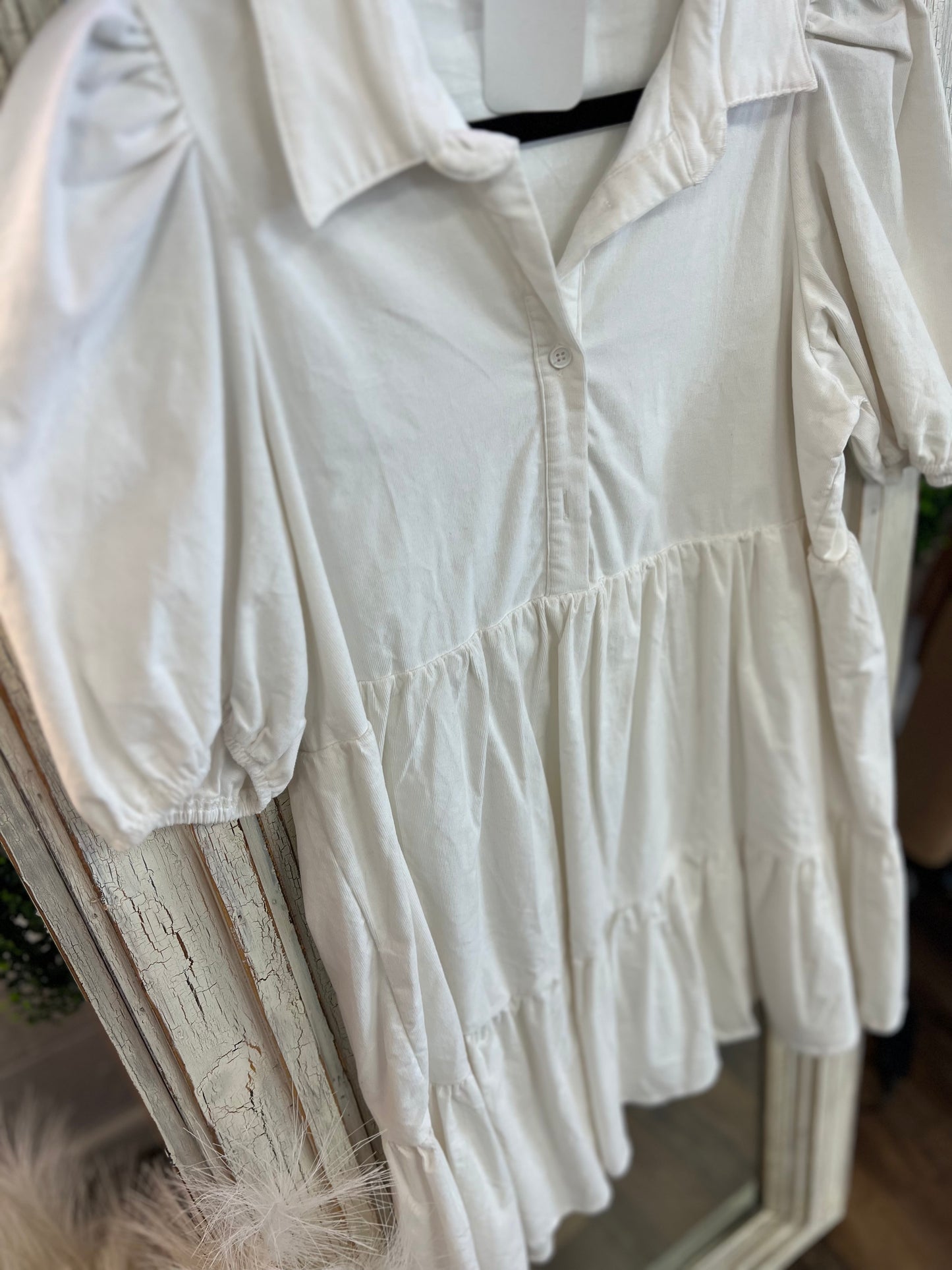 White Corduroy Dress