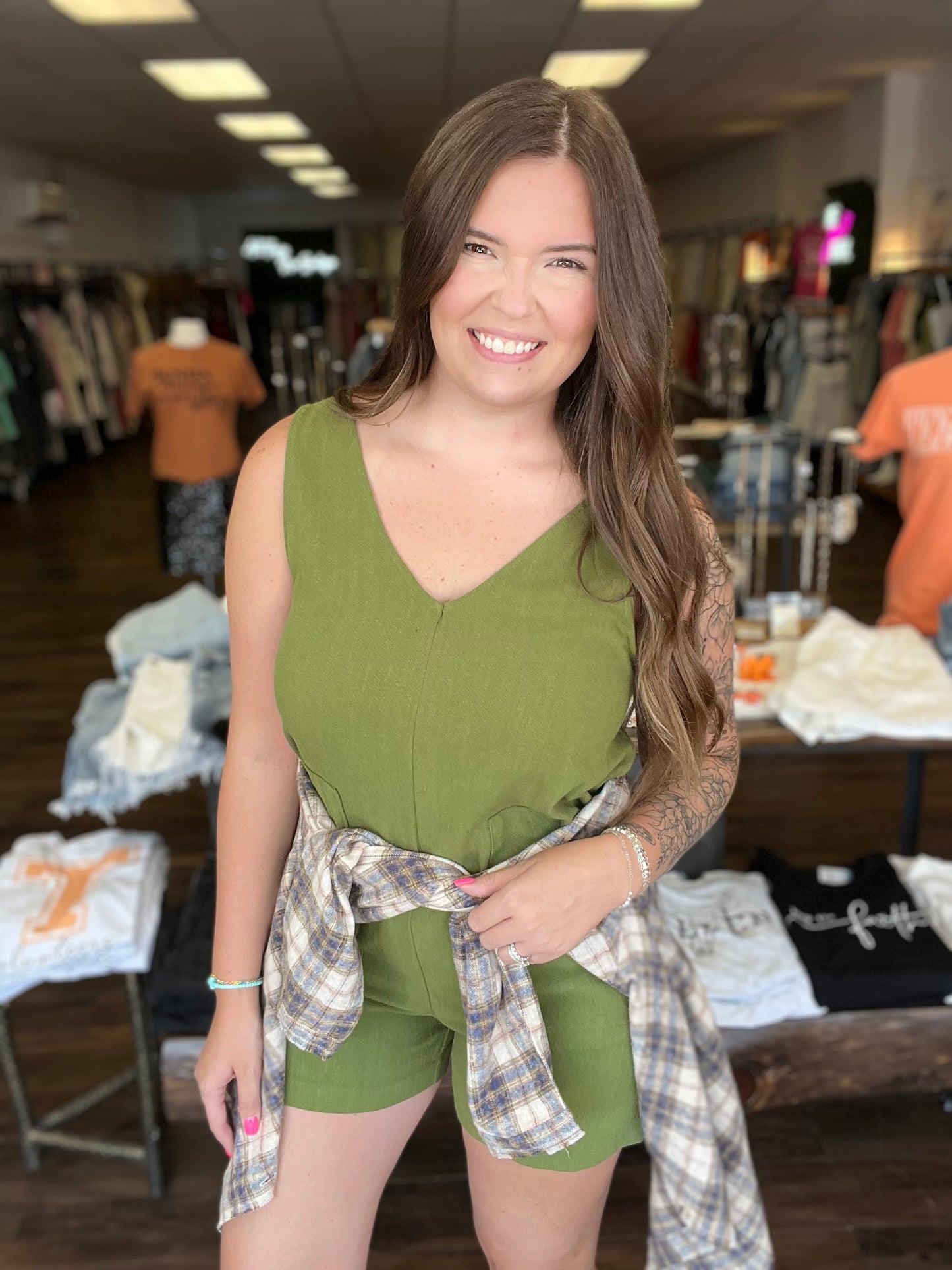 A3-Olive Green Romper