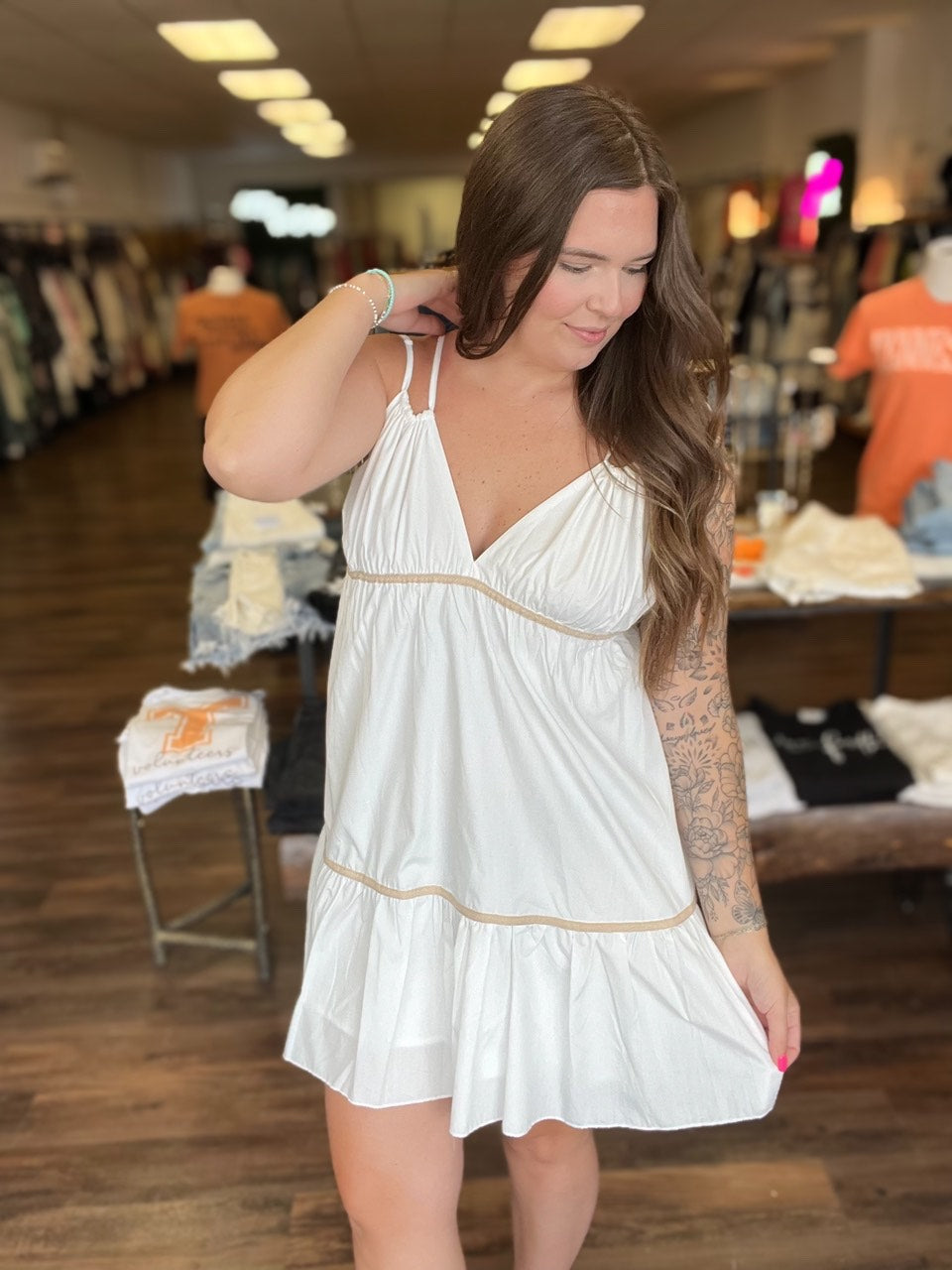 A9-White Spaghetti Strap Dress