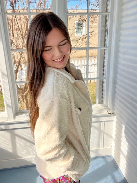 Button Down Teddy Jacket
