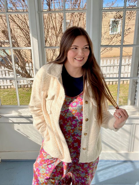Button Down Teddy Jacket